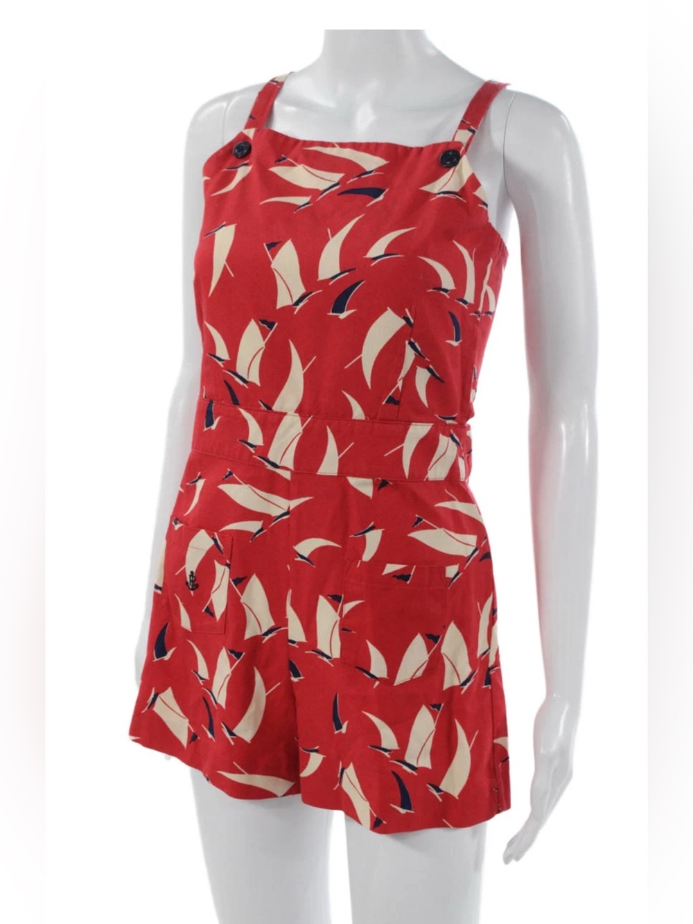NWT Polo Ralph Lauren Sailboat-Print cotton canvas Romper Girls Size 14 #romper